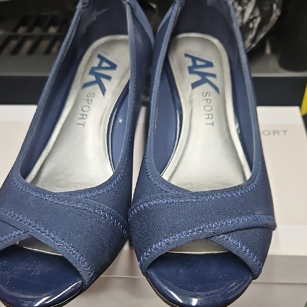 Anne Klein Navy Blue Wedges